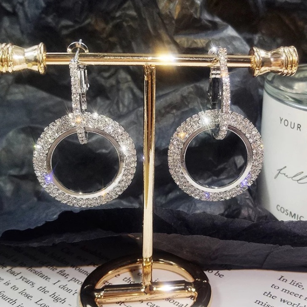 Beautiful Silver Crystals Earrings